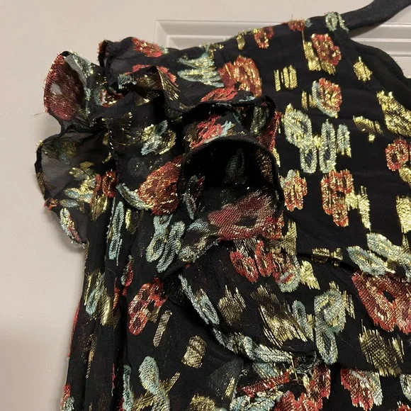 Veronica Beard Magg Floral Roses Ruched Silk Dress 6 - Picture 8 of 12